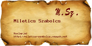 Miletics Szabolcs névjegykártya