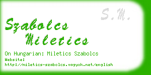 szabolcs miletics business card